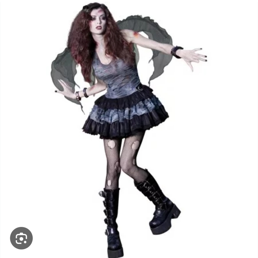 Adult Zombie Bat Fairy Costume with Wings - Medium 12-14 NWT